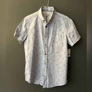 Flamingo Print Button-Down